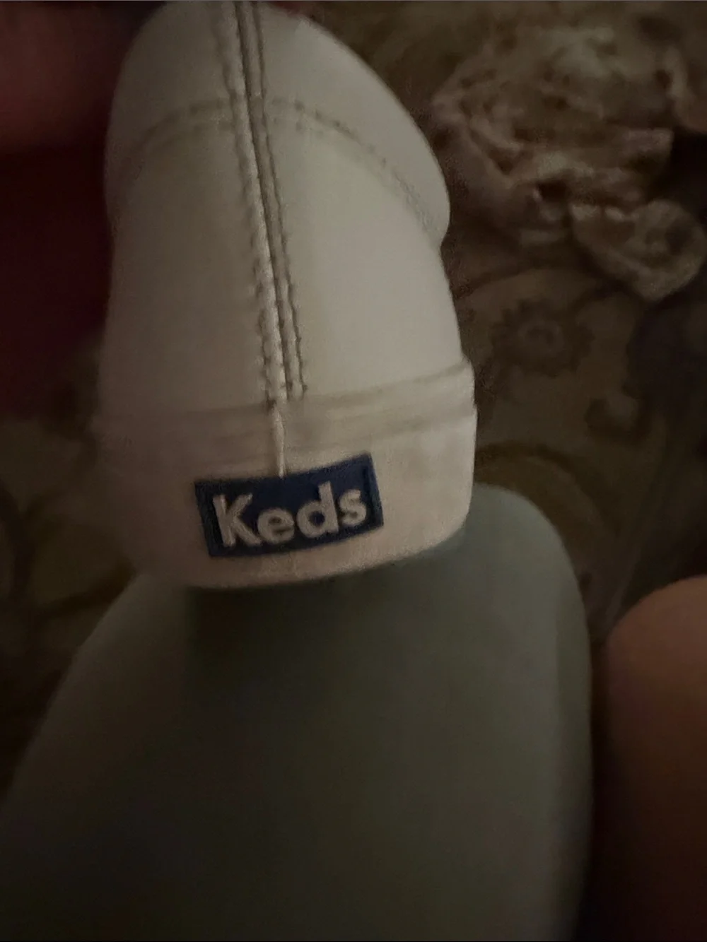 Keds Women's Cream-White Leather Sneakers with Gold Eyelets